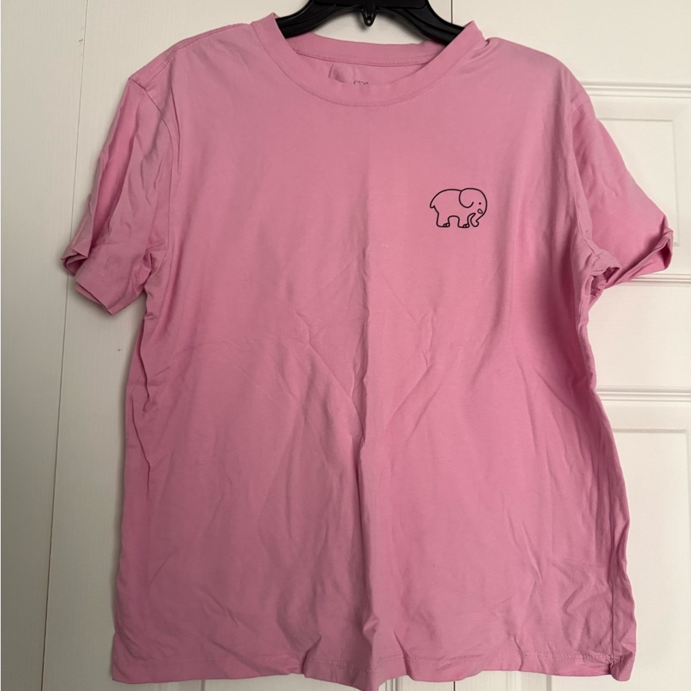 Ivory Ella Pink Short Sleeve Kids Tee with Elephant